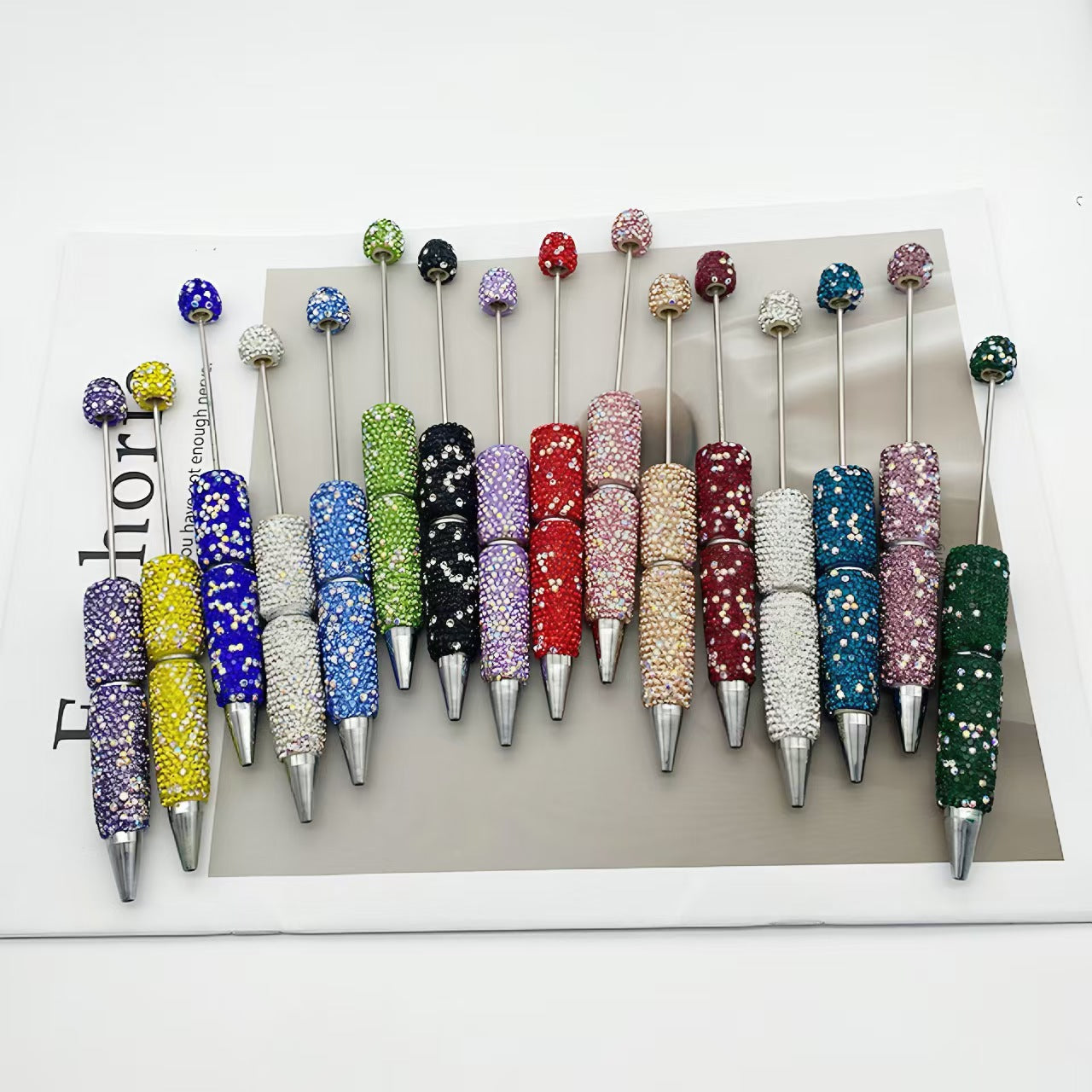 # AB Full-Drill Luxury Beaded Pen Handmade Cute Rhinestone Pen(>10pcs $1.99/1pcs) (<10pcs $2.5/1pcs))