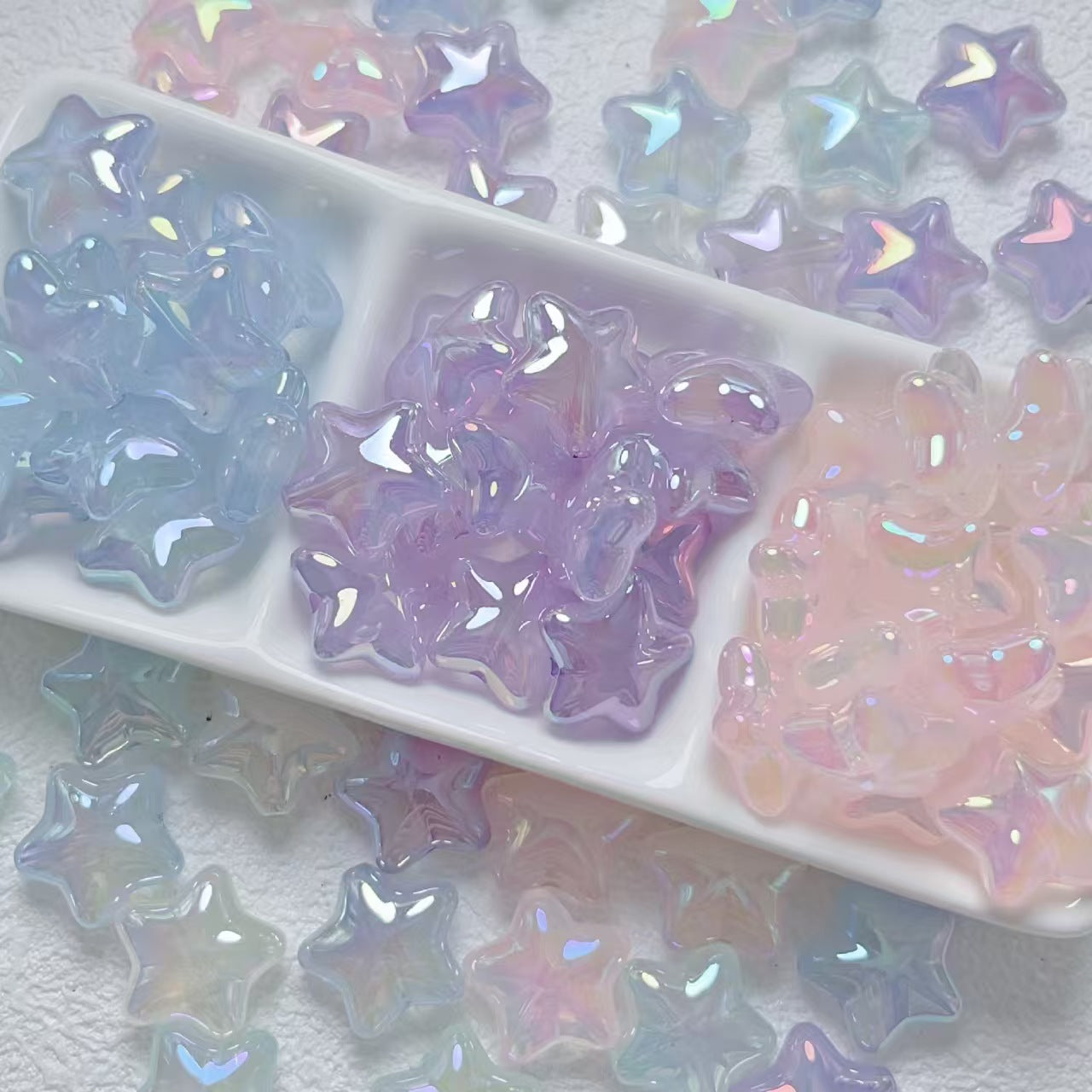 UV plated jelly five-pointed star beads, DIY jewelry accessories