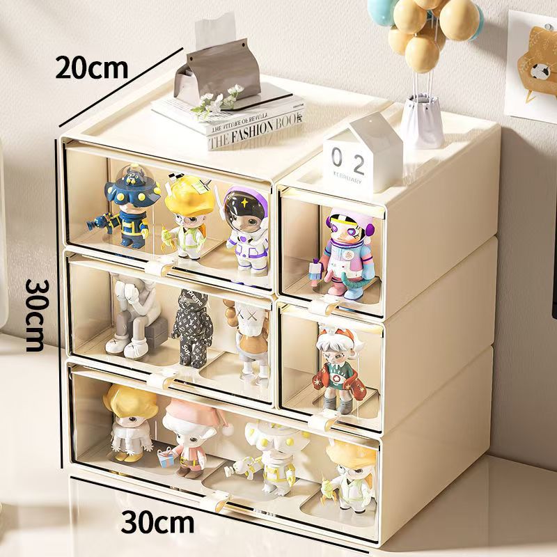#Maddie Desktop Blind Box Display Stand - Transparent Dustproof Multi-functional Storage Box for Hand Figures & Dolls