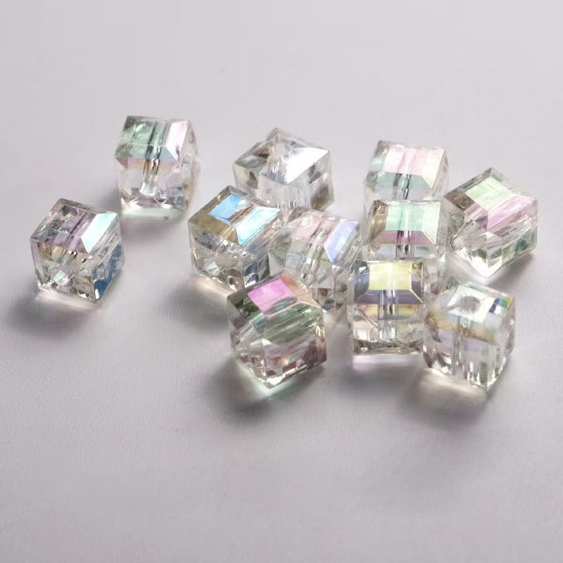 # Sparkly 8mm High-Transparency Acrylic Square Beads for DIY Crafts