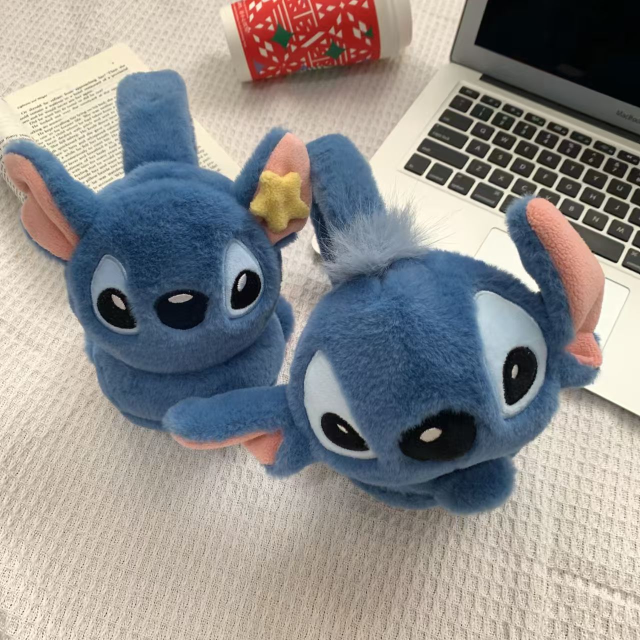 #Disney Stitch Plush Earmuffs - Cute Cartoon Doll Styl