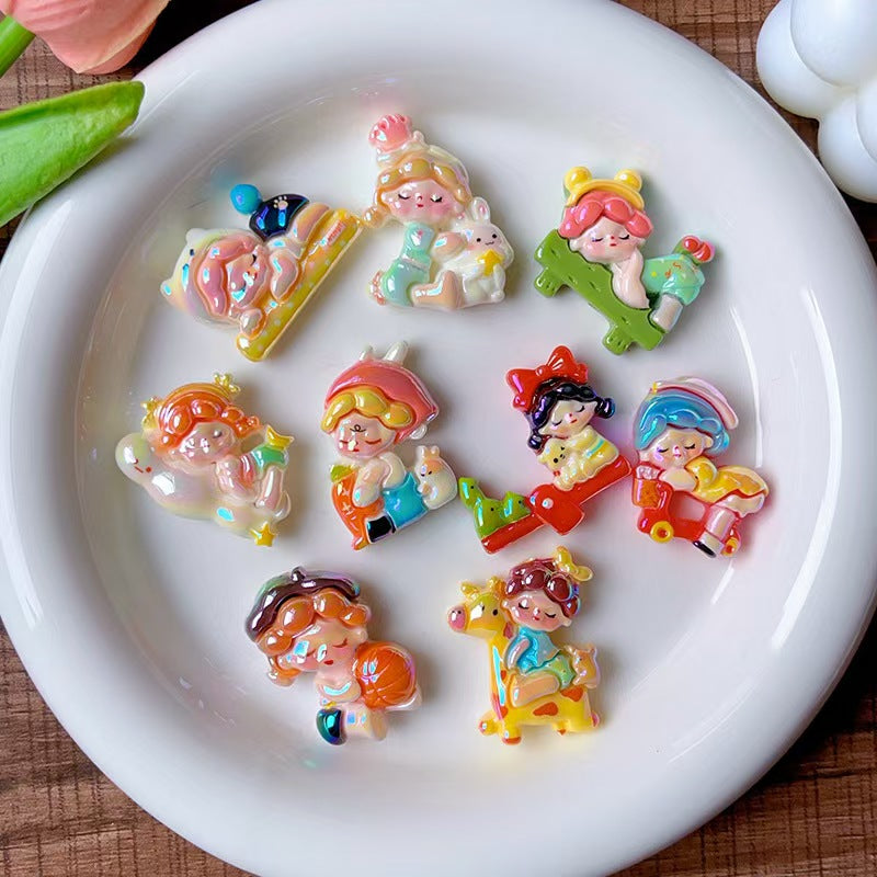 #Heavy-Duty Hand-Painted Beads: Cartoon Cute Oil-Coated Beads for DIY Accessories - Car Charms, Beaded Pen Chains & Phone Straps