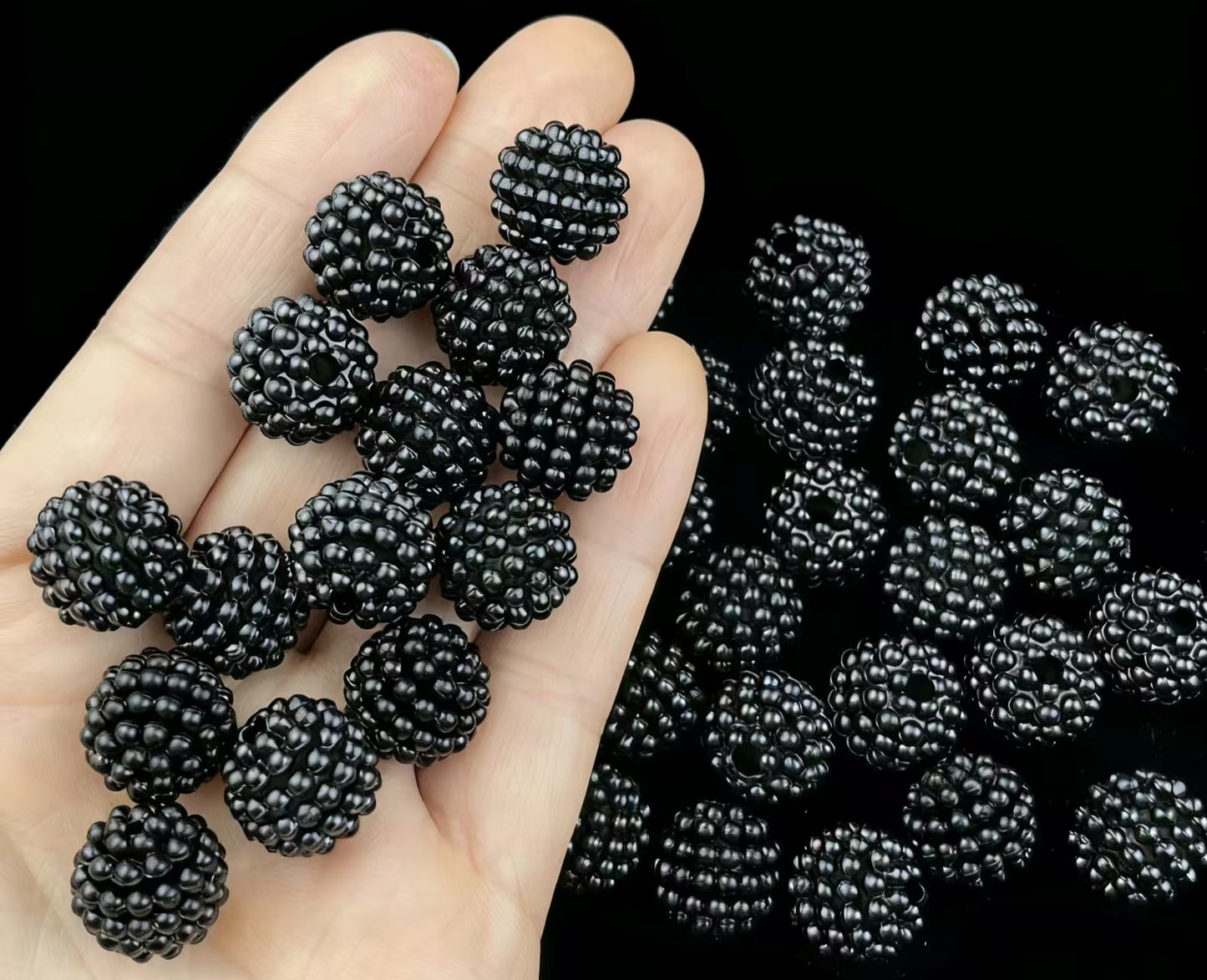 #ABS Straight-Hole Imitation Pearl Waxberry Balls - Round Straight($1.19/50pcs;$1.69/80pcs)