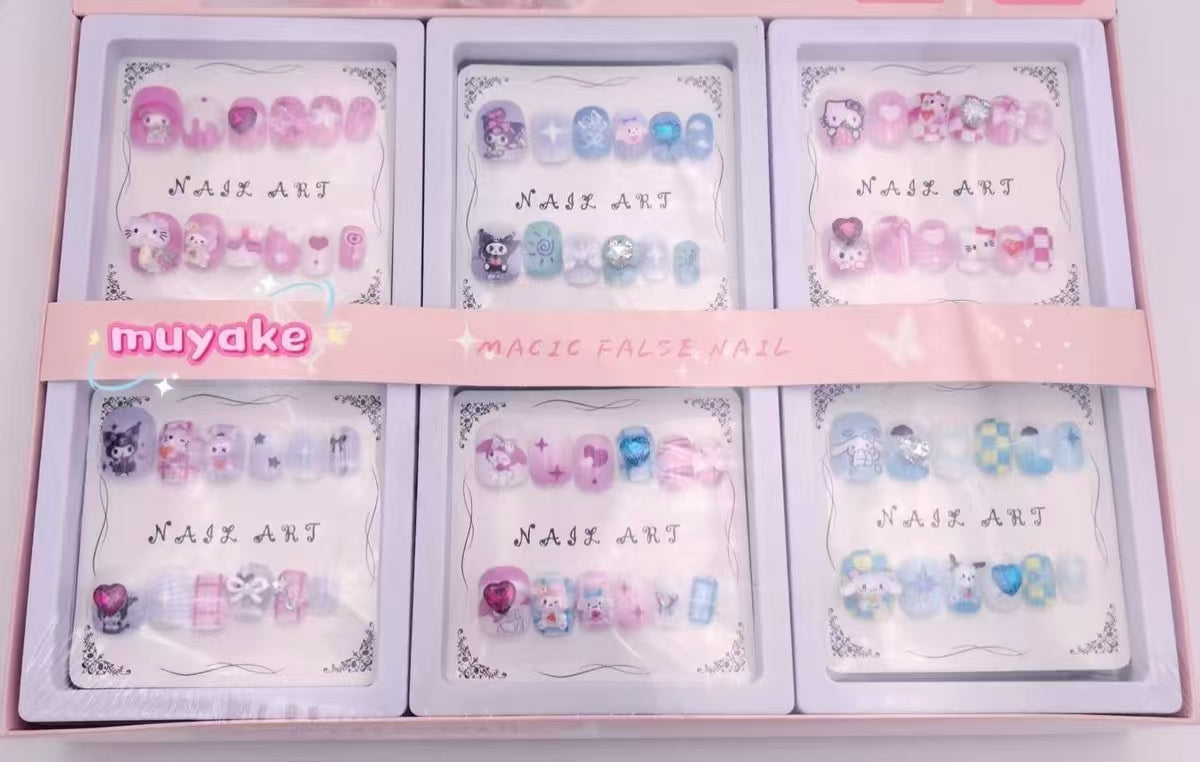 #Sanrio & Capybara Kids' Nail Stickers – Removable Press-On Nails for Girls, Cute, Waterproof & Long-Lasting, Perfect Girl's Gift