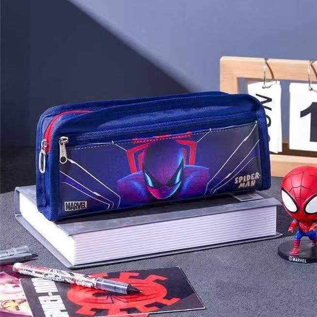 #ME/Lianzhong x Disney Kids Pencil Case, Large-Capacity Double-Layer Elsa Princess & Spider-Man Pencil Pouch for Back-to-School Season