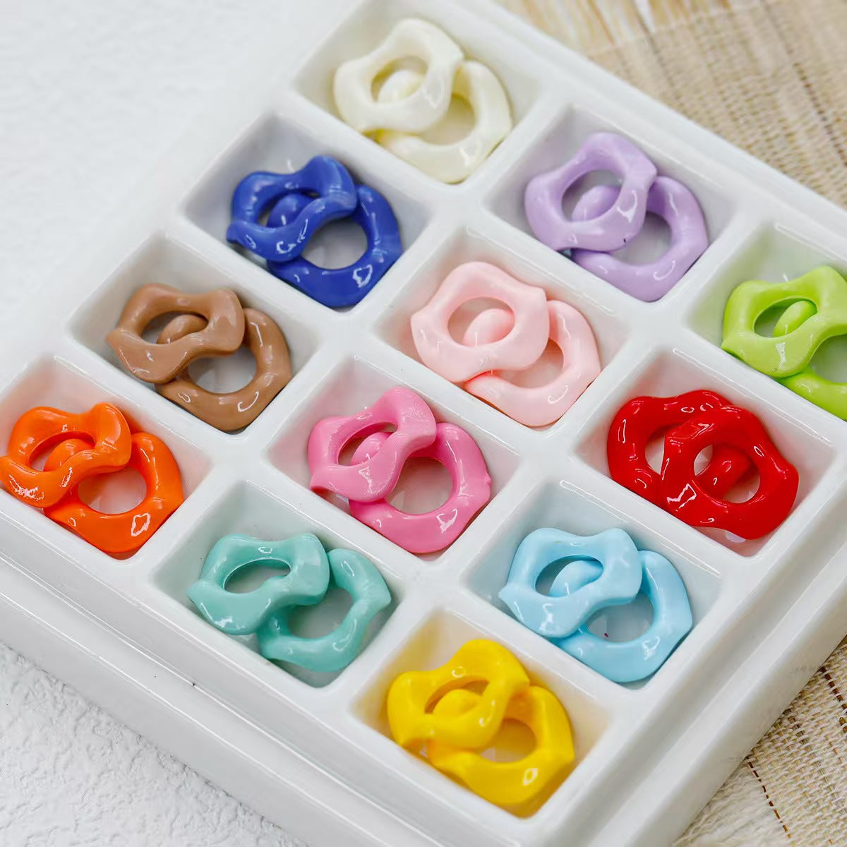 #Acrylic Stackable Colorful Beads for Bag Charms - DIY Handmade Bracelet, Necklace, Earrings & Jewelry Making Supplies