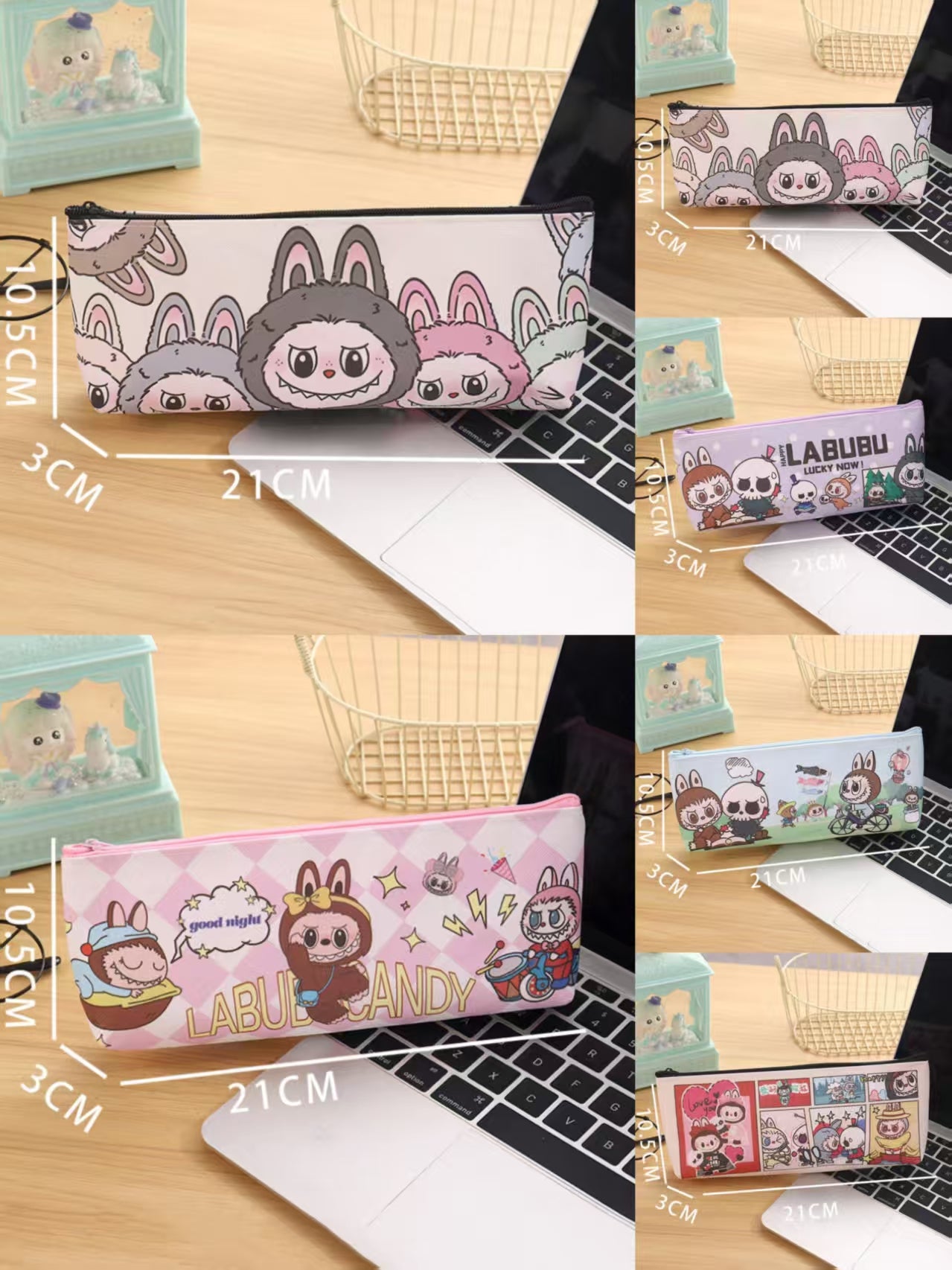 Cute Cartoon Monster PU Pen Bag - Large Capacity Student Stationery Organizer (Wholesale)