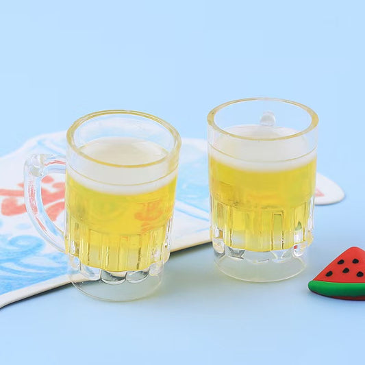 #3D Beer Mug / Draft Beer DIY Resin Accessories for Cream Glue Phone Case, Desktop Ornament / Bag Charm, Decoration Jewelry, Wholesale