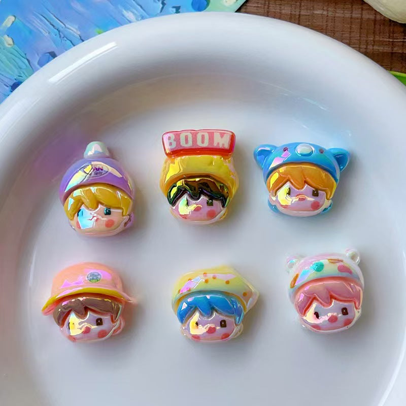 #Heavy-Duty Hand-Painted Beads: Cartoon Cute Oil-Coated Beads for DIY Accessories - Car Charms, Beaded Pen Chains & Phone Straps