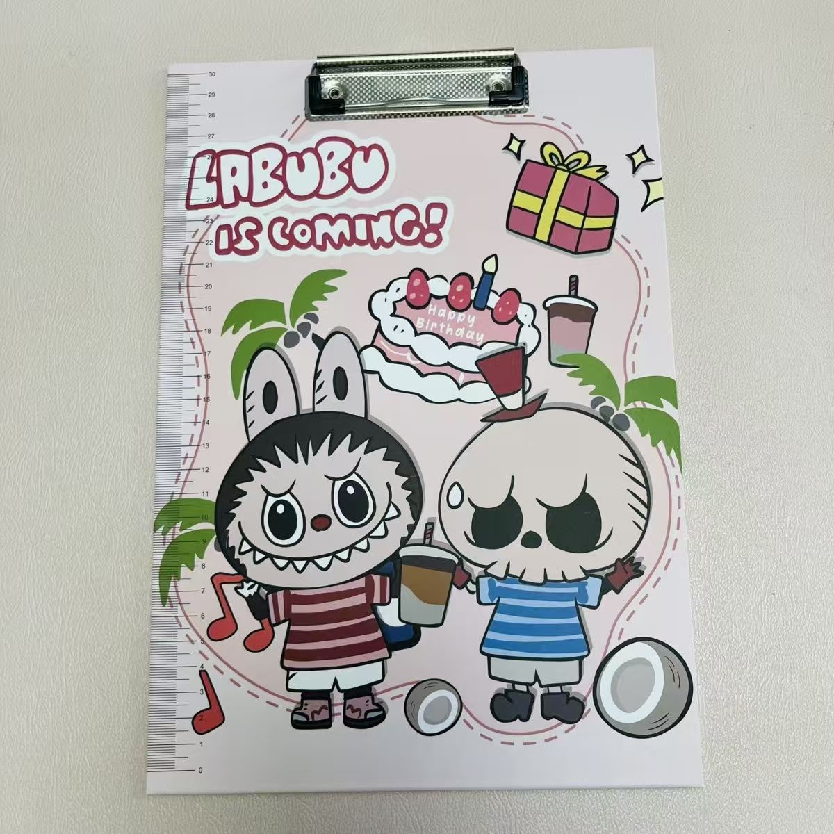 Labubu A4 Folder - Cute Cartoon Report Clipboard,