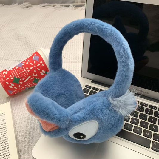 #Disney Stitch Plush Earmuffs - Cute Cartoon Doll Styl