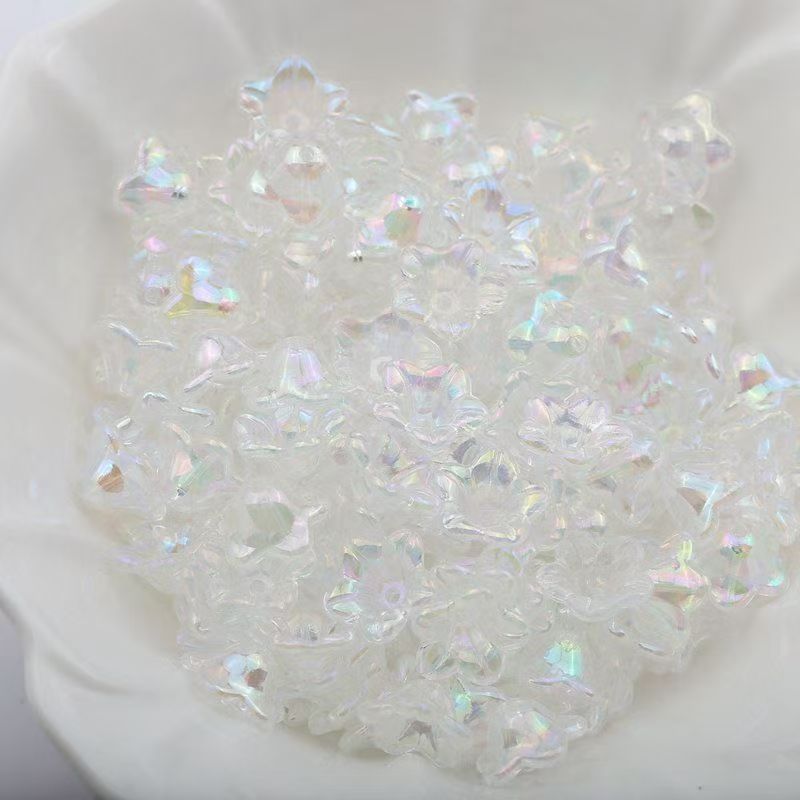 #Gradient Iridescent Mabe-Style Bud Bell Flower Lily of the Valley Wind Chime Flower DIY Clothing Hair Accessory Hairpin Car Ornament Materials