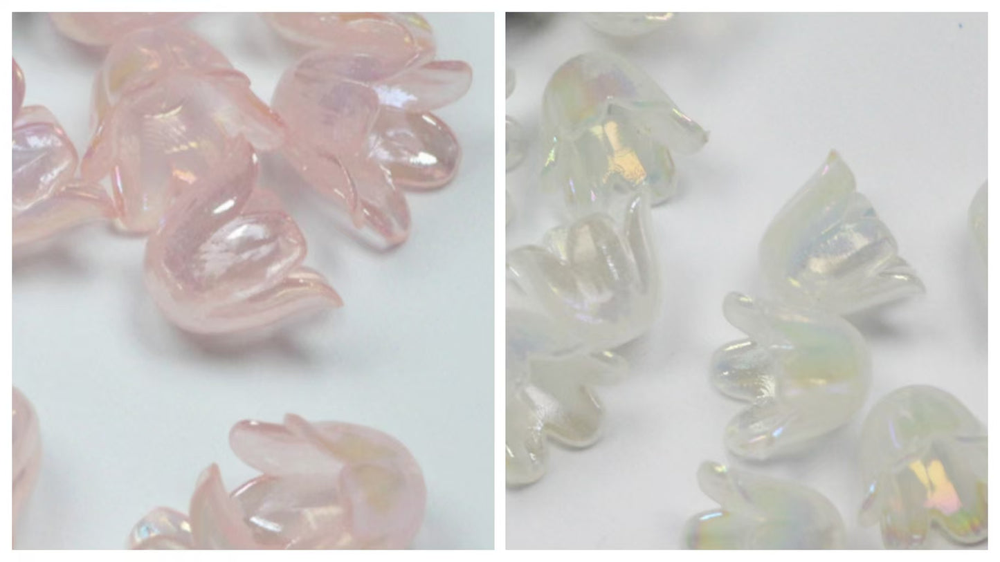 #Gradient Iridescent Mabe-Style Bud Bell Flower Lily of the Valley Wind Chime Flower DIY Clothing Hair Accessory Hairpin Car Ornament Materials