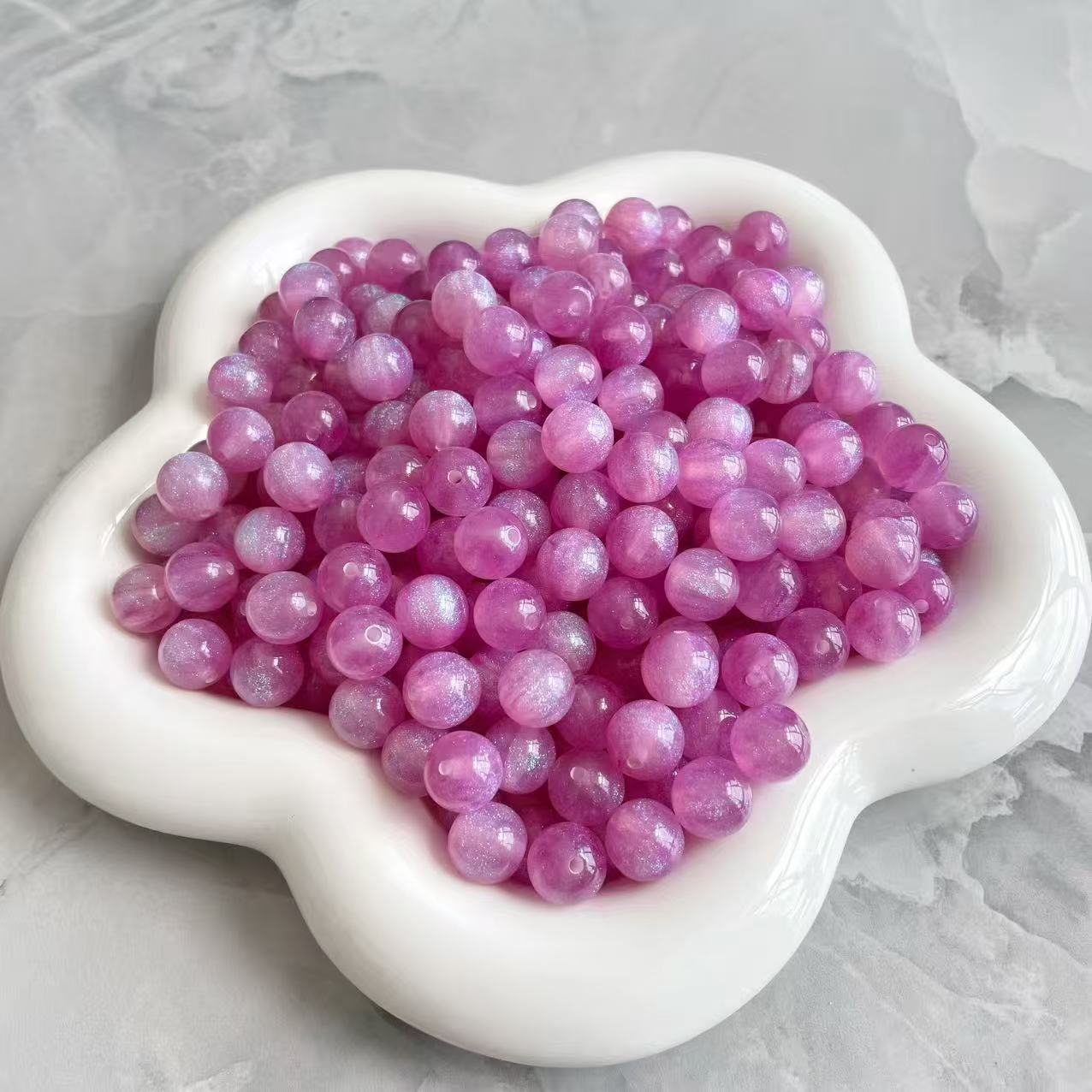 8-12mm Resin Shimmering Starry Sky Mermaid Beads,