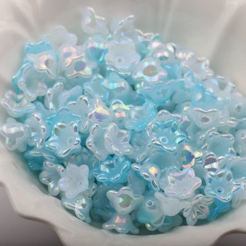 #Gradient Iridescent Mabe-Style Bud Bell Flower Lily of the Valley Wind Chime Flower DIY Clothing Hair Accessory Hairpin Car Ornament Materials