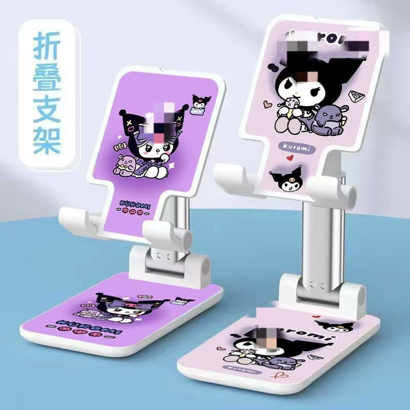 #Foldable Thickened Metal Phone Stand - Height-Adjustable for Bedside, Live Streaming, Shooting & Office Use