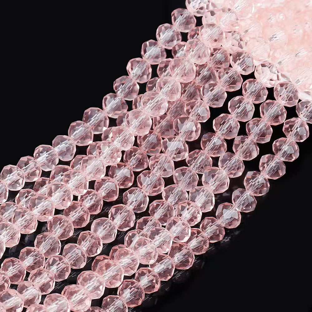 #6mm Flat Wheel Beads, Faceted Colorful Perforated Loose Beads, Crystal Glass Beads for DIY Jewelry Accessories