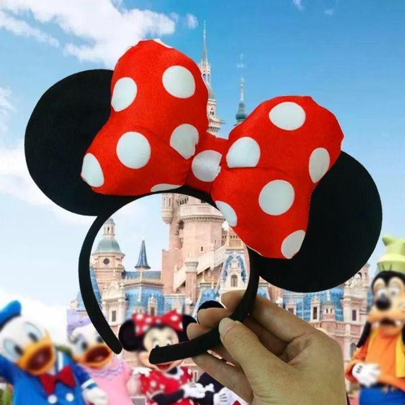 #Disney Headband, Bow Headband, Mickey Minnie Hair Clips, Cute Mouse Ears Headband for Kids and Adults, Hair Accessories
