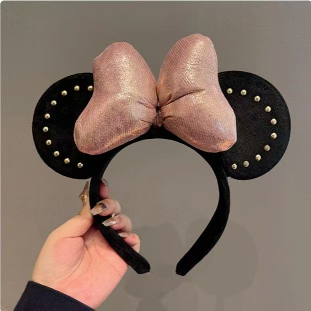 #Disney Headband, Bow Headband, Mickey Minnie Hair Clips, Cute Mouse Ears Headband for Kids and Adults, Hair Accessories