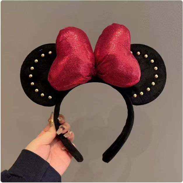 #Disney Headband, Bow Headband, Mickey Minnie Hair Clips, Cute Mouse Ears Headband for Kids and Adults, Hair Accessories