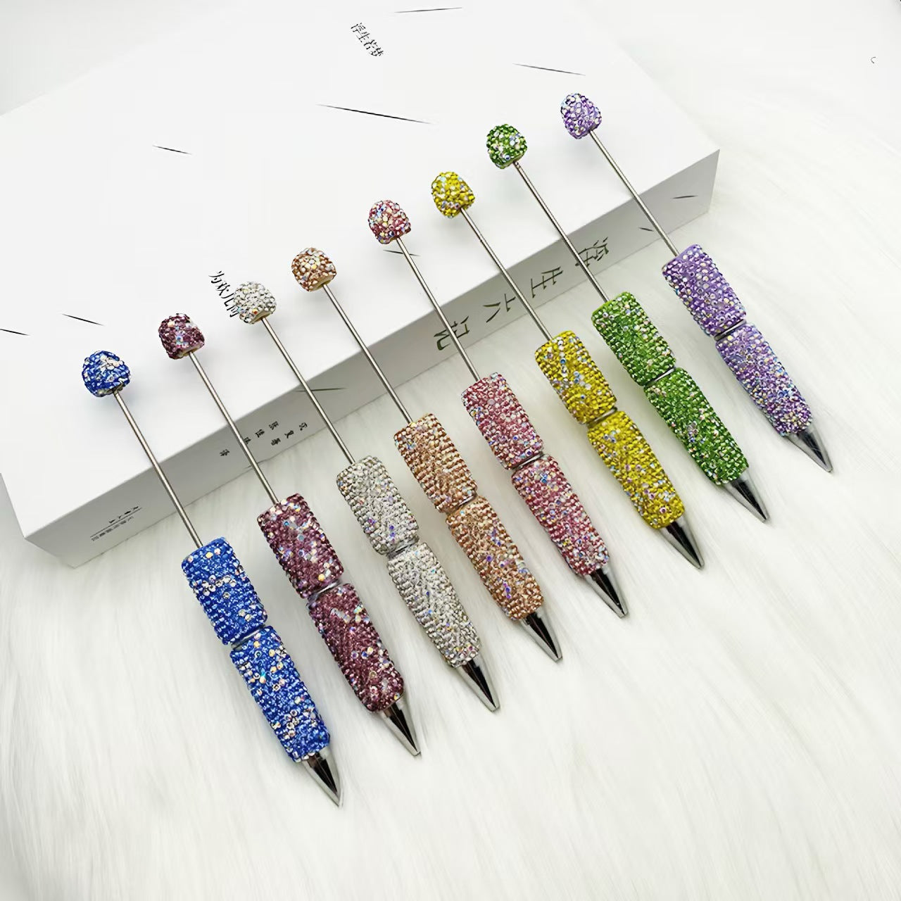 # AB Full-Drill Luxury Beaded Pen Handmade Cute Rhinestone Pen(>10pcs  $1.99/1pcs) （<10pcs $2.5/1pcs)）