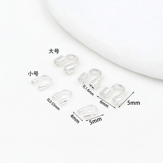 #18K Gold-Plated U-Shaped Horseshoe Clasps (Clip Line Cover Clasps) - Wire Protection End Clasps for Beading & Steel Wire Accessories (Model: B62)