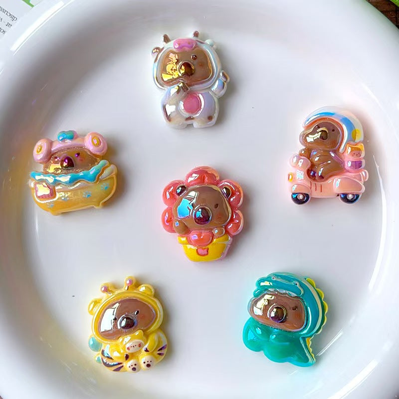 #Heavy-Duty Hand-Painted Beads: Cartoon Cute Oil-Coated Beads for DIY Accessories - Car Charms, Beaded Pen Chains & Phone Straps