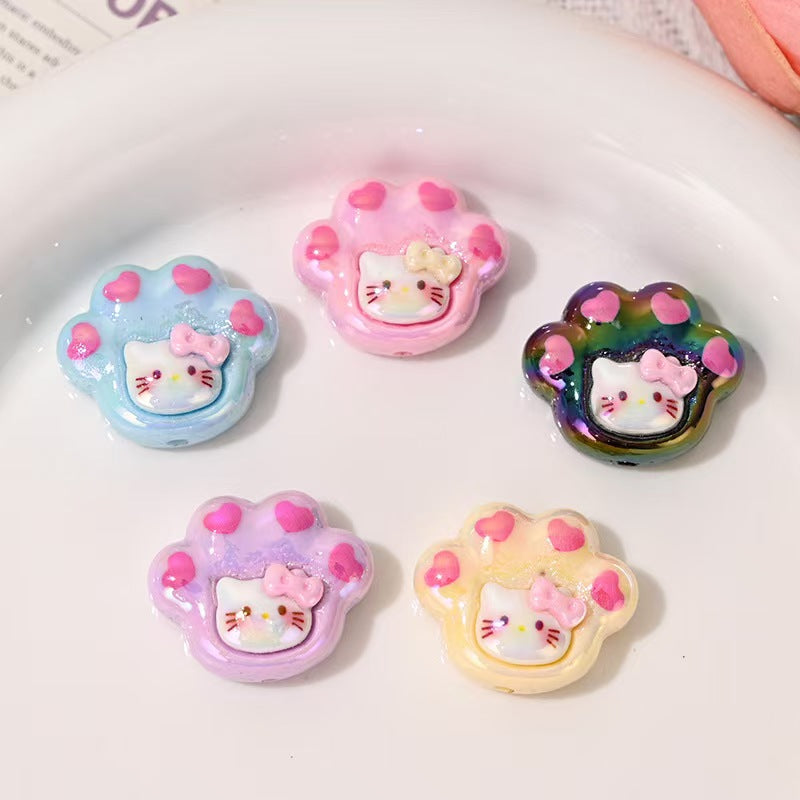 #Heavy-Duty Hand-Painted Beads: Cartoon Cute Oil-Coated Beads for DIY Accessories - Car Charms, Beaded Pen Chains & Phone Straps