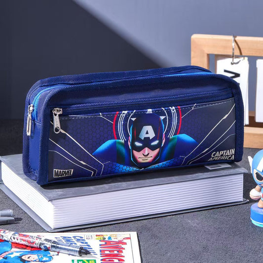 #ME/Lianzhong x Disney Kids Pencil Case, Large-Capacity Double-Layer Elsa Princess & Spider-Man Pencil Pouch for Back-to-School Season