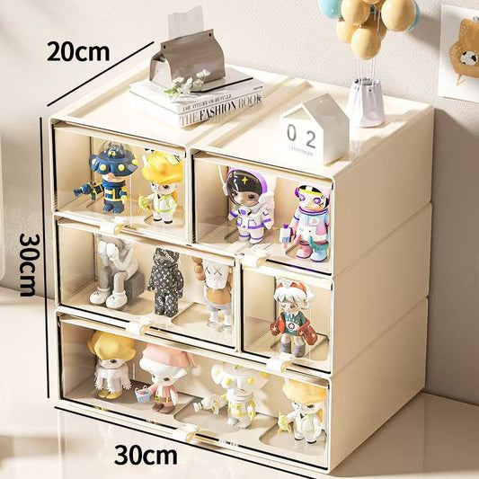 #Maddie Desktop Blind Box Display Stand - Transparent Dustproof Multi-functional Storage Box for Hand Figures & Dolls