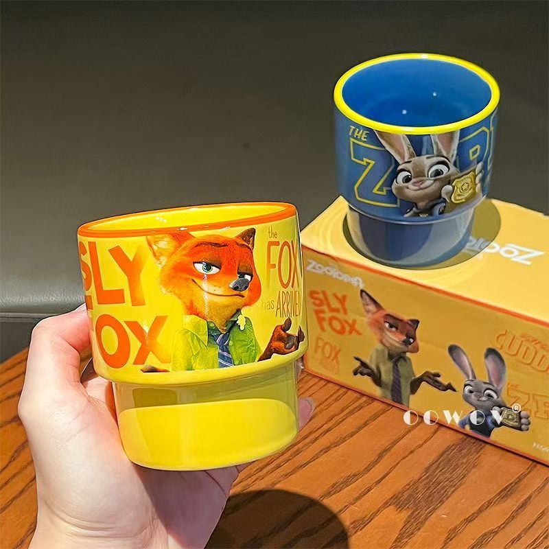 #2026New Zootopia Judy & Nick Co-branded Ceramic Mug, High-Aesthetic Coffee Cup, Perfect Birthday Gift
