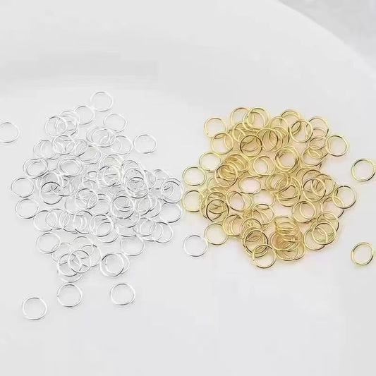 #【High Color Retention】6-8mm Mixed Silver Open Jump Rings / High Anti-Fading Jump Ring Accessories - DIY Craft Materials