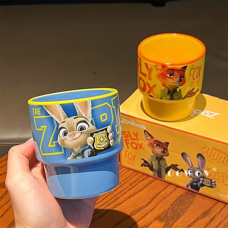 #2026New Zootopia Judy & Nick Co-branded Ceramic Mug, High-Aesthetic Coffee Cup, Perfect Birthday Gift