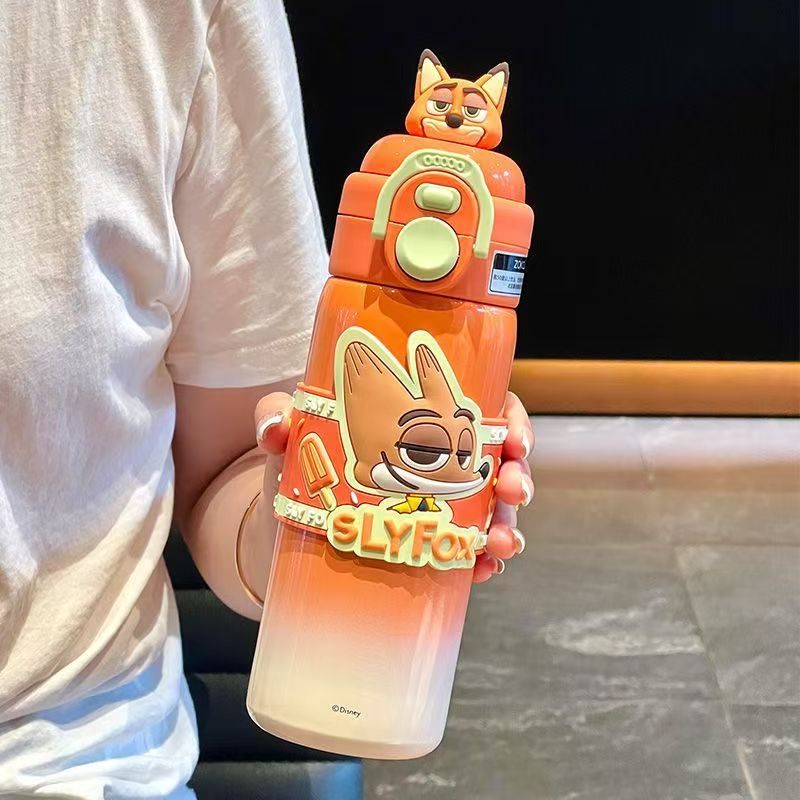 #Disney Insulated Cup, Nick & Judy Dual-use Design, High Aesthetic Straw Cup for Girls, Special Cup for Judy Kids at School