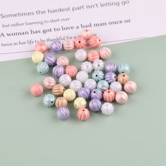 #Mixed-Color Cream Star & Heart Acrylic Loose Beads, DIY Handmade Straight-Hole Beads for Hair Accessories & Jewelry