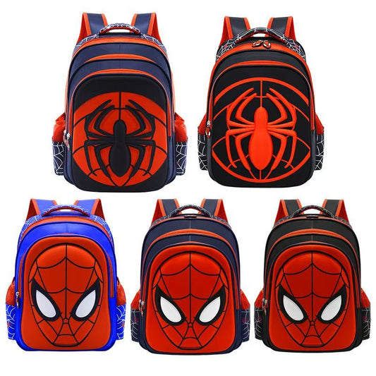#New Kids Spider-Man Backpack for Grades 1-3-6, 3D Cartoon Waterproof School Bag, Kindergarten Boys Shoulder Backpack