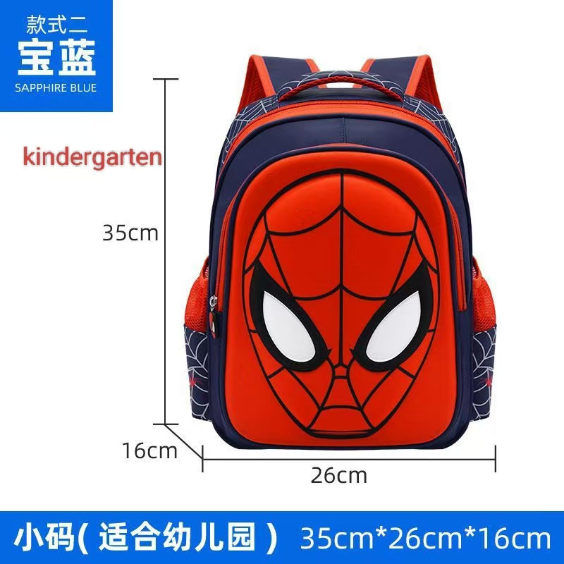 #New Kids Spider-Man Backpack for Grades 1-3-6, 3D Cartoon Waterproof School Bag, Kindergarten Boys Shoulder Backpack