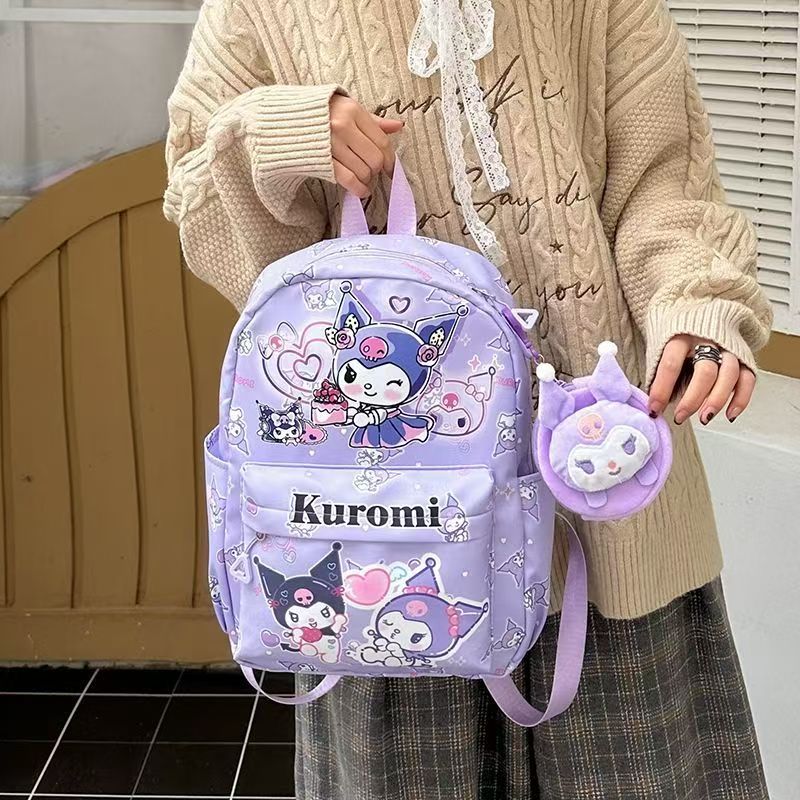 #Large Cute Cartoon Kuromi Backpack,Lightweight Large-Capacity School Bag for Kindergarten & 1st Grade Primary Students