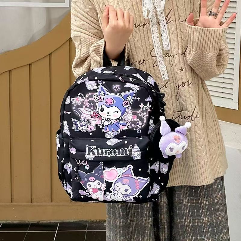 #Large Cute Cartoon Kuromi Backpack,Lightweight Large-Capacity School Bag for Kindergarten & 1st Grade Primary Students