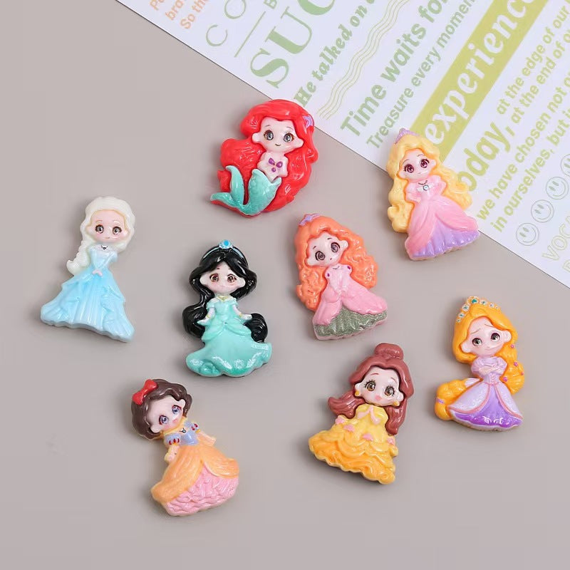 #Colorful Glossy Cartoon Angel Girl Resin Accessories (Hole-Punchable for Pendants) - DIY Cream Glue Hair Accessories, Phone Charms, Keychain Stickers