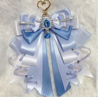 #Whimsical Sky-Pink Fusion Bow Ornament