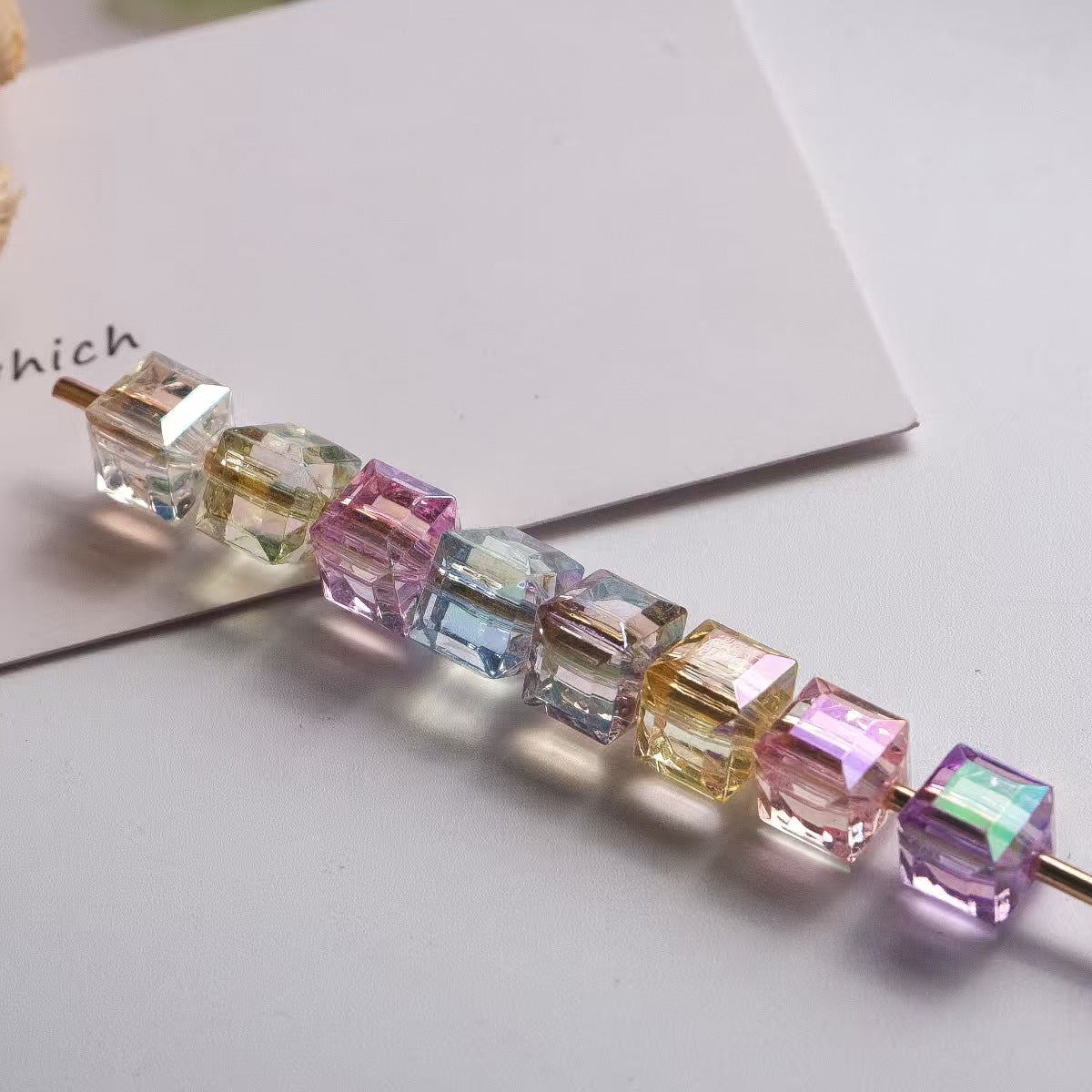 # Sparkly 8mm High-Transparency Acrylic Square Beads for DIY Crafts