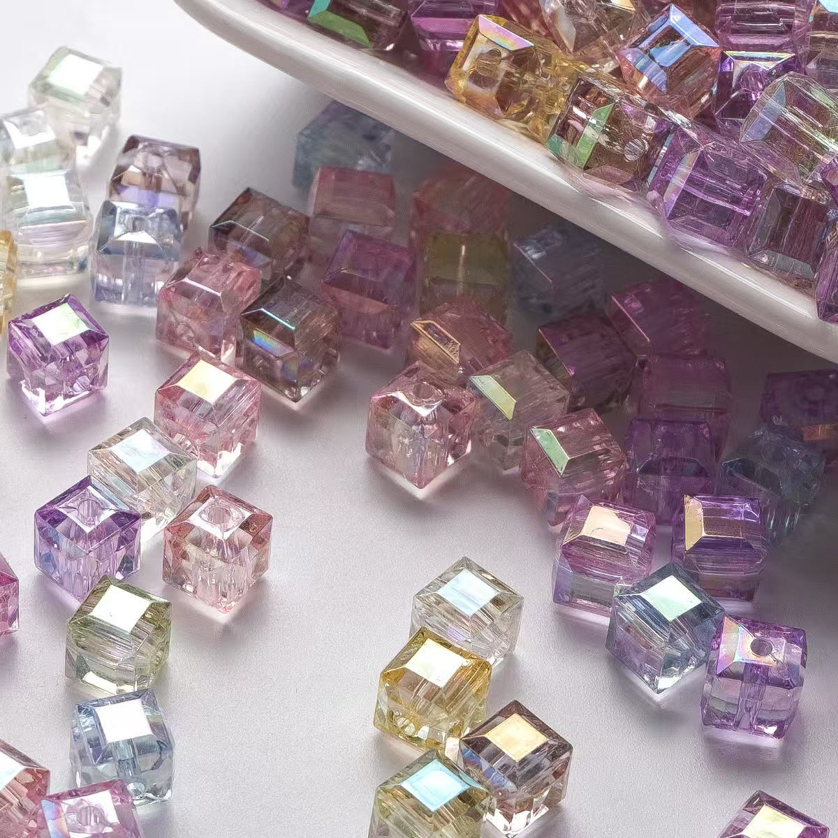 # Sparkly 8mm High-Transparency Acrylic Square Beads for DIY Crafts