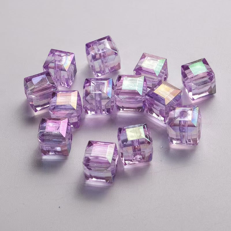 # Sparkly 8mm High-Transparency Acrylic Square Beads for DIY Crafts