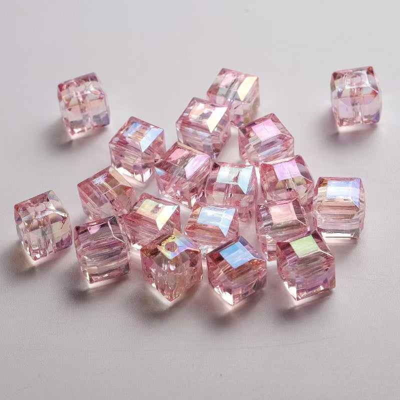 # Sparkly 8mm High-Transparency Acrylic Square Beads for DIY Crafts