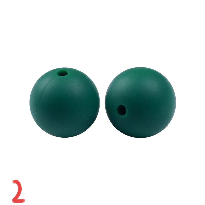 #15mm Silicone Teething Beads: Bite-Resistant, In-Stock for DIY Pacifier Chain (Wholesale)