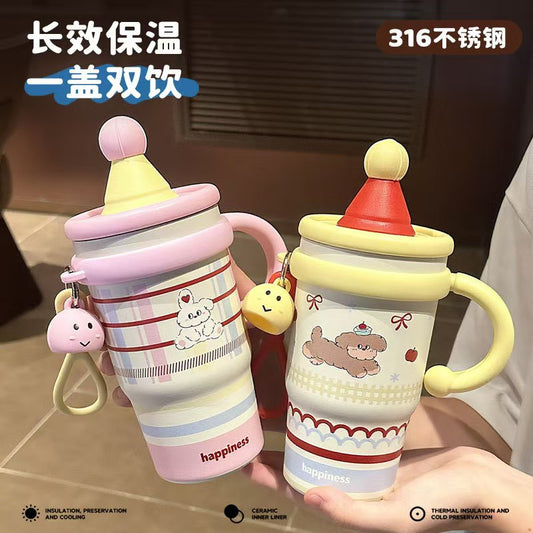 #Hello Kitty Large-capacity Cartoon Insulated Cup