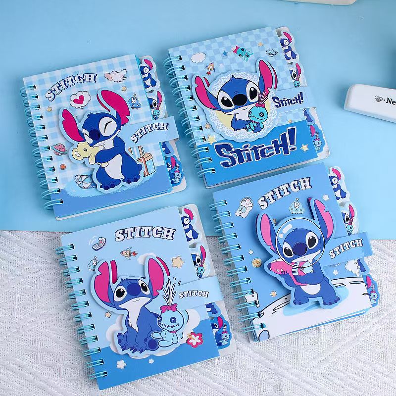 #Stitch Notebook A7 Size, Magic Buckle Spiral Notebook