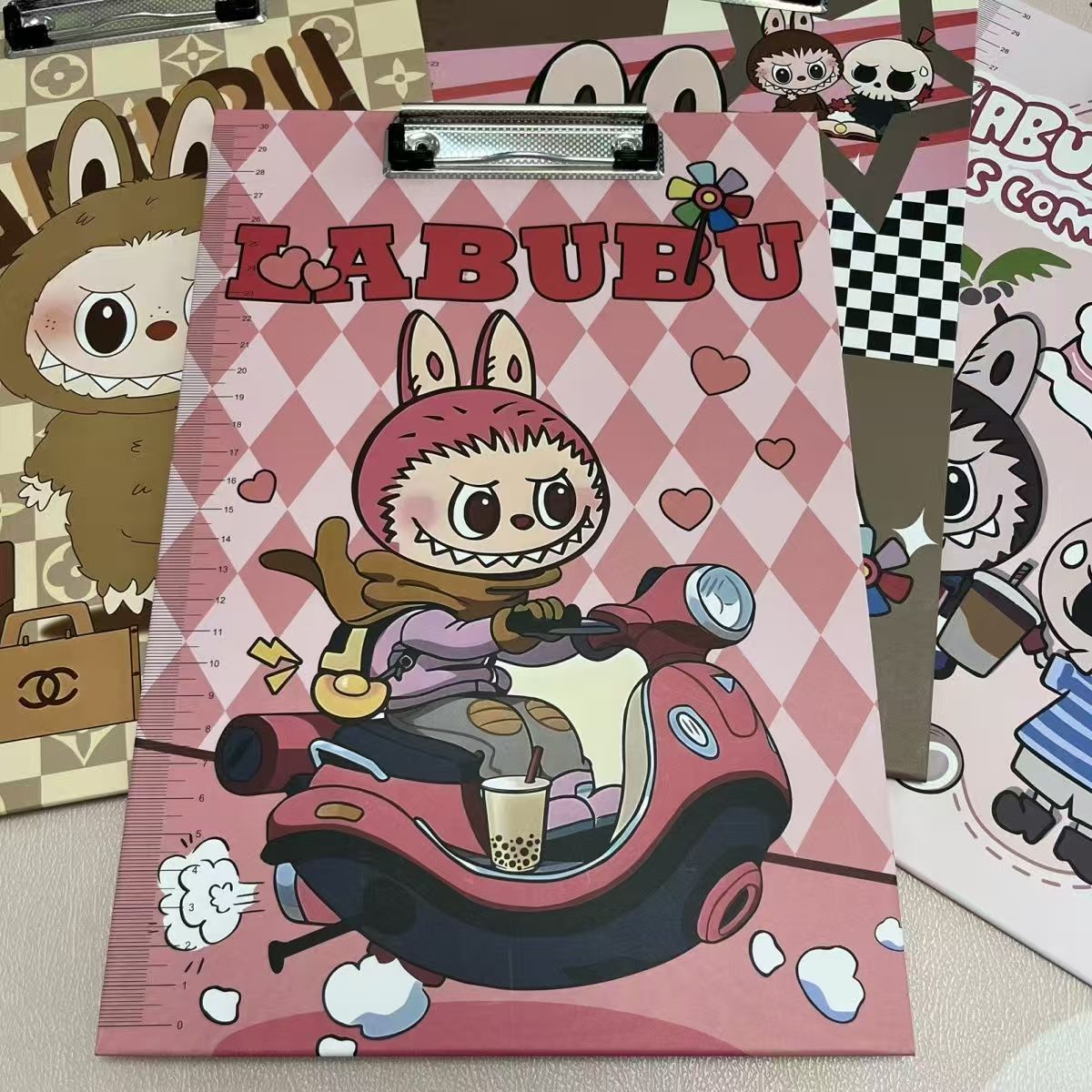 Labubu A4 Folder - Cute Cartoon Report Clipboard,