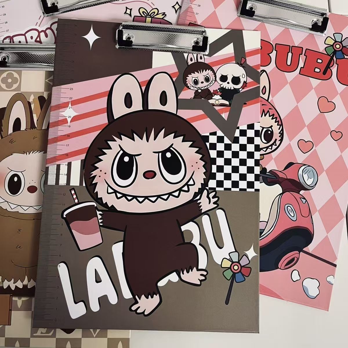 Labubu A4 Folder - Cute Cartoon Report Clipboard,